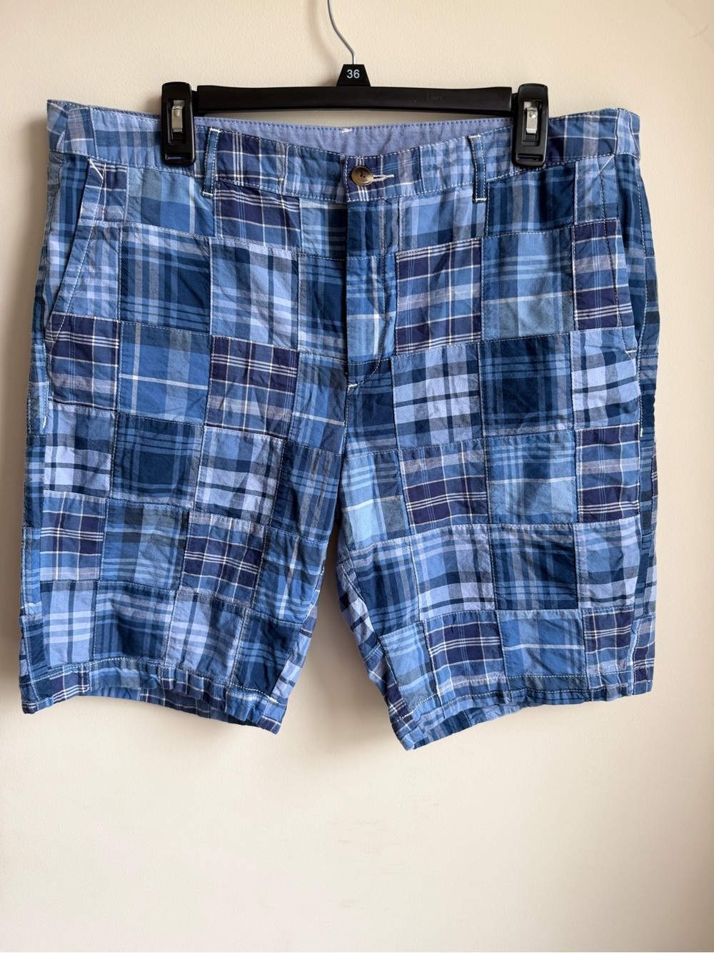 LL Bean 9” Madras Plaid Bermuda Shorts 100% Cotton Pockets Womens 16 Reg